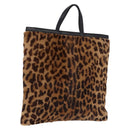 LOEWE Hand Bag Harako leather Black Leopard Auth 192879A-1