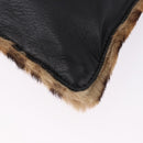 LOEWE Hand Bag Harako leather Black Leopard Auth 192879A-16
