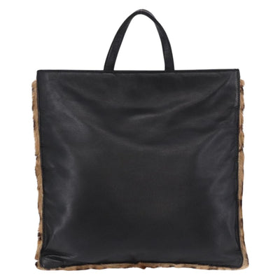 LOEWE Hand Bag Harako leather Black Leopard Auth 192879A - 0