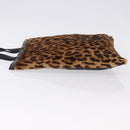 LOEWE Hand Bag Harako leather Black Leopard Auth 192879A-4