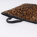 LOEWE Hand Bag Harako leather Black Leopard Auth 192879A-6
