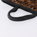 LOEWE Hand Bag Harako leather Black Leopard Auth 192879A-7