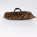 LOEWE Hand Bag Harako leather Black Leopard Auth 192879A-5