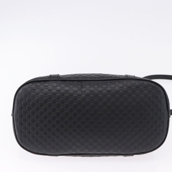 GUCCI Micro GG Canvas Guccissima Bag Leather 2way Outlet Black Auth 192880V