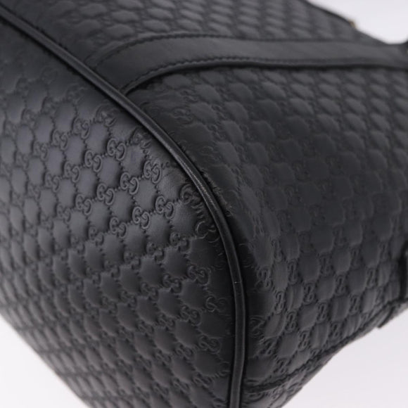 GUCCI Micro GG Canvas Guccissima Bag Leather 2way Outlet Black Auth 192880V