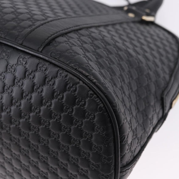 GUCCI Micro GG Canvas Guccissima Bag Leather 2way Outlet Black Auth 192880V