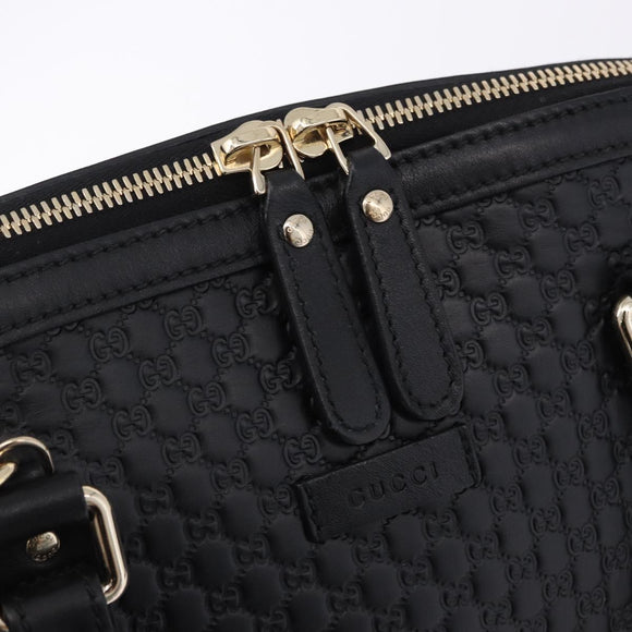 GUCCI Micro GG Canvas Guccissima Bag Leather 2way Outlet Black Auth 192880V
