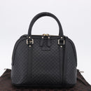 GUCCI Micro GG Canvas Guccissima Bag Leather 2way Outlet Black Auth 192880V-26