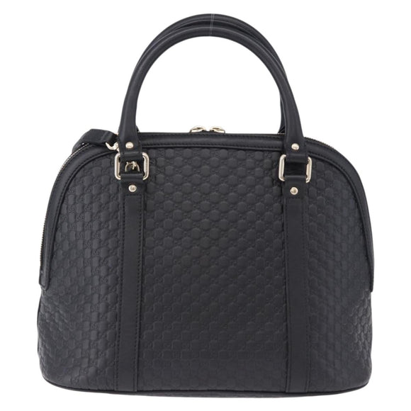 GUCCI Micro GG Canvas Guccissima Bag Leather 2way Outlet Black Auth 192880V