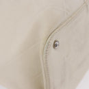 CHANEL Hand Bag Leather Ivory Silver CC Auth 192881-10