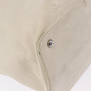CHANEL Hand Bag Leather Ivory Silver CC Auth 192881-12