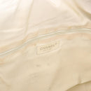 CHANEL Hand Bag Leather Ivory Silver CC Auth 192881-15