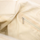 CHANEL Hand Bag Leather Ivory Silver CC Auth 192881-19