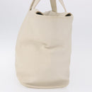 CHANEL Hand Bag Leather Ivory Silver CC Auth 192881-5