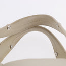 CHANEL Hand Bag Leather Ivory Silver CC Auth 192881-8