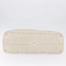CHANEL Hand Bag Leather Ivory Silver CC Auth 192881-9