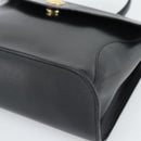 Christian Dior Hand Bag Leather Black Gold Tone Auth 192882-10