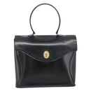 Christian Dior Hand Bag Leather Black Gold Tone Auth 192882-2