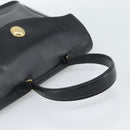 Christian Dior Hand Bag Leather Black Gold Tone Auth 192882-7