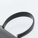 Christian Dior Hand Bag Leather Black Gold Tone Auth 192882-8