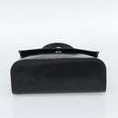 Christian Dior Hand Bag Leather Black Gold Tone Auth 192882-9