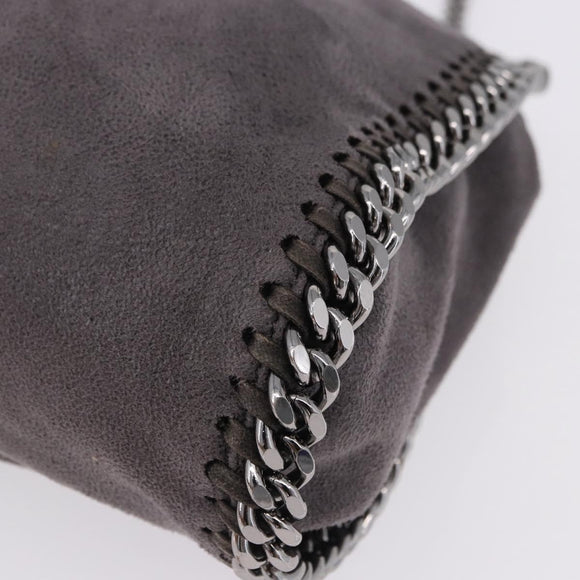 Stella MacCartney Falabella Chain Shoulder Bag Polyester 2way Gray Silver Auth 192883