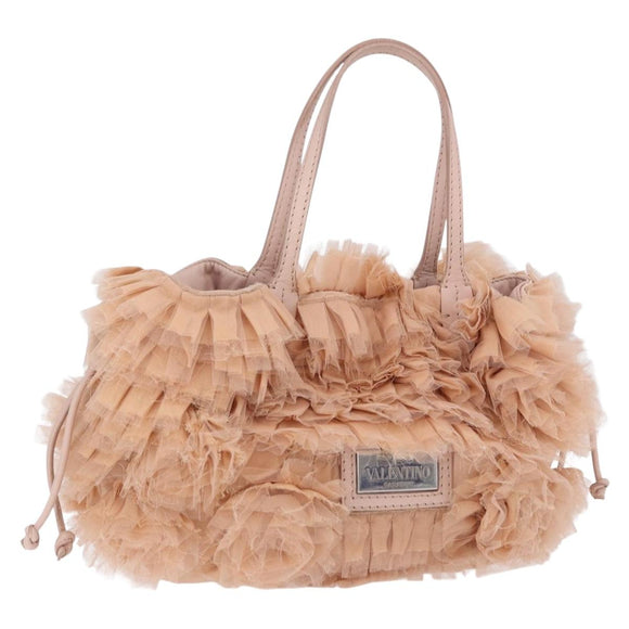 VALENTINO Tote Bag Leather Pink Silver Auth 192885A
