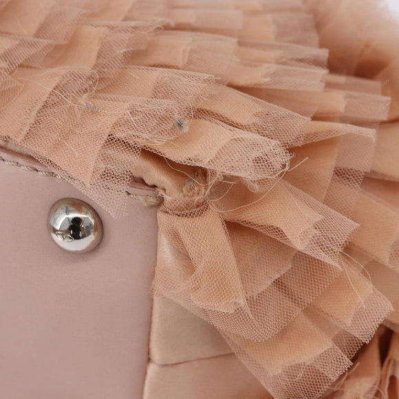 VALENTINO Tote Bag Leather Pink Silver Auth 192885A