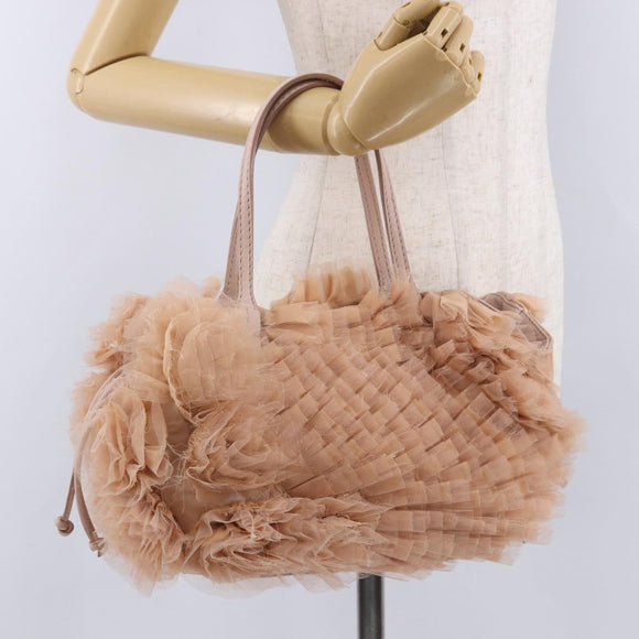 VALENTINO Tote Bag Leather Pink Silver Auth 192885A
