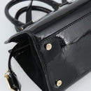 Vivienne Westwood Patent Hand Bag 2way Black Gold Tone Auth 192886A-13