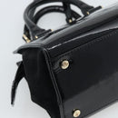Vivienne Westwood Patent Hand Bag 2way Black Gold Tone Auth 192886A-15