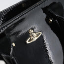 Vivienne Westwood Patent Hand Bag 2way Black Gold Tone Auth 192886A-17