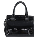 Vivienne Westwood Patent Hand Bag 2way Black Gold Tone Auth 192886A-3