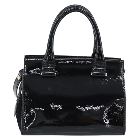 Vivienne Westwood Patent Hand Bag 2way Black Gold Tone Auth 192886A