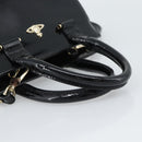 Vivienne Westwood Patent Hand Bag 2way Black Gold Tone Auth 192886A-7