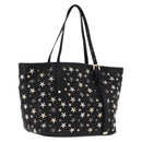 Jimmy Choo Hand Bag Leather Black Gold Tone Auth 192887A-1