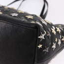 Jimmy Choo Hand Bag Leather Black Gold Tone Auth 192887A-14