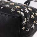 Jimmy Choo Hand Bag Leather Black Gold Tone Auth 192887A-16