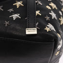 Jimmy Choo Hand Bag Leather Black Gold Tone Auth 192887A-10