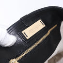 Jimmy Choo Hand Bag Leather Black Gold Tone Auth 192887A-17