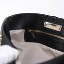 Jimmy Choo Hand Bag Leather Black Gold Tone Auth 192887A-20