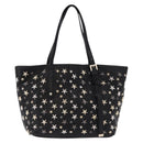 Jimmy Choo Hand Bag Leather Black Gold Tone Auth 192887A-13