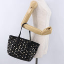 Jimmy Choo Hand Bag Leather Black Gold Tone Auth 192887A-22