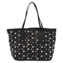 Jimmy Choo Hand Bag Leather Black Gold Tone Auth 192887A-2