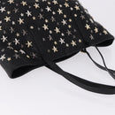 Jimmy Choo Hand Bag Leather Black Gold Tone Auth 192887A-6