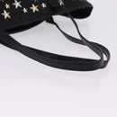 Jimmy Choo Hand Bag Leather Black Gold Tone Auth 192887A-7