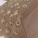 Jimmy Choo Hand Bag Leather Beige Gold Tone Auth 192888-13