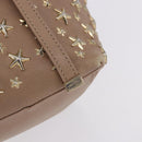 Jimmy Choo Hand Bag Leather Beige Gold Tone Auth 192888-15