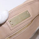 Jimmy Choo Hand Bag Leather Beige Gold Tone Auth 192888-16