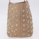 Jimmy Choo Hand Bag Leather Beige Gold Tone Auth 192888-6
